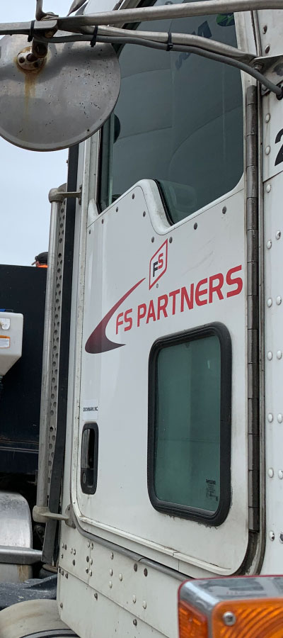 vertical view of truck door